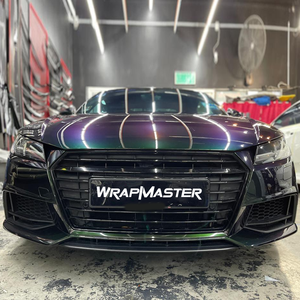 Wrapmaster 1.52*17ม. กิ้งก่าสีเขียวปิศาจแผ่นรองพีวีซีสำหรับสัตว์เลี้ยงวัสดุหุ้มห่อรถเปลี่ยนสีได้ประกายฟิล์มรถยนต์ - Product Image 4