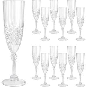 6 Oz Flûtes à vin en plastique transparent Verres à <span class=keywords><strong>champagne</strong></span> Tasses à cocktail en plastique réutilisables pour la maison Vie quotidienne Fête Anniversaire <span class=keywords><strong>Mariage</strong></span> - Product Image 6
