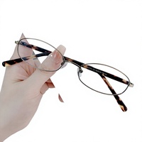 Lunettes de lecture ovales en métal pour femmes, artistiques et élégantes, ultra-légères, en titane pur, polyvalentes, compactes, à monture complète, avec verres PC, JS5722