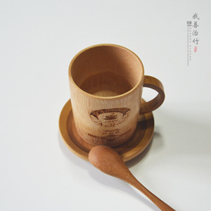 Bamboo Coffee Cup With Saucer And Spoon Set Eco Friendly Microwave Safe For Tea And Coffee Chongqing Origin - Product Image 1