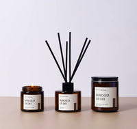 Ensemble bougie parfumée et diffuseur à bâtonnets en cire de soja AIKUN, marque privée, pour coffret cadeau de parfum d'ambiance de luxe, logo personnalisé, vente en gros usine