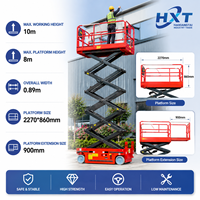 Plateforme élévatrice à ciseaux hydraulique électrique mobile miniature autopropulsée portable de 8 m pour travaux aériens en extérieur