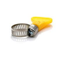Collier de serrage réglable en acier inoxydable robuste avec poignée en plastique galvanisé et vis à molette