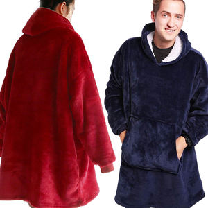 Personalizado cálido Stock invierno grueso hilo Cómodo viaje manta sudadera adulto mujer ropa de dormir - Product Image 3