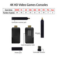 Manette de jeu sans fil M8 4K, Mini Console rétro TV box, Console de jeu vidéo 2.4G, pour PS1/GBA
