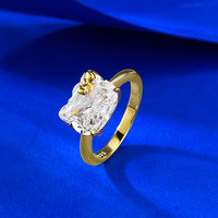 Bijoux de mode en gros, bague Hello Kitty en argent sterling 925 plaqué or