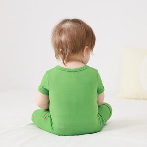 Mameluco de Manga Corta a Cuadros de Algodón Orgánico y Bambú Suave para Bebé, Pijama de Verano, Pelele de Bambú para Bebé - Product Image 2