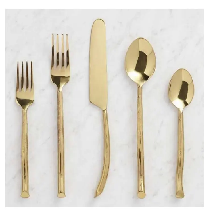 Gold Twig Flatware Collection New dinner party metal stainless steel spoon fork knife flatware dinnerware silverware cutlery se