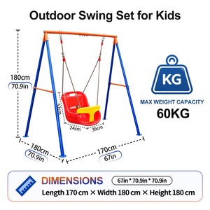 <span class=keywords><strong>Altalena</strong></span> per Bambini in Lega Resistente per Interni/Esterni, Set <span class=keywords><strong>Altalena</strong></span> Portatile in Metallo per Giardino e Cortile con Sedile di Sicurezza - Product Image 4