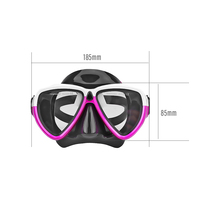 Masque de plongée à monture bicolore Aloma avec lentilles en verre trempé anti-buée et lunettes de plongée en silicone liquide pour la natation sous-marine