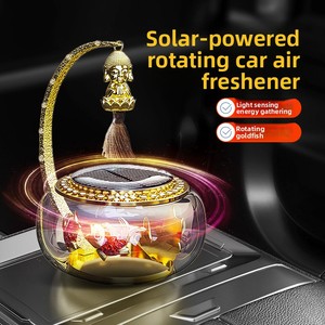 Nouveau diffuseur d'aromathérapie solaire rotatif en verre pour voiture 2026, motif poisson rouge, diffuseur océanique créatif, anti-moustiques à fixer sur le siège - Product Image 4