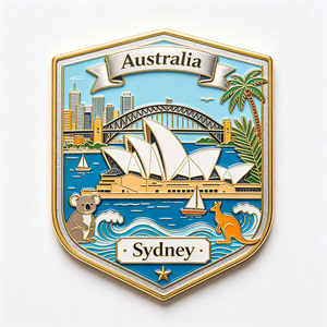 Custom Manufacturer OEM ODM Eco Friendly Metal Fridge Magnet Baking <b>Varnish</b> Bridge Sail Roof Animal Souvenir Magnet Gift - Product Image 1