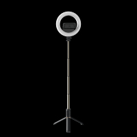 Q07 peralatan Studio luar ruangan, Tripod tongkat swafoto Tiktok dengan cincin LED dapat diputar untuk siaran langsung