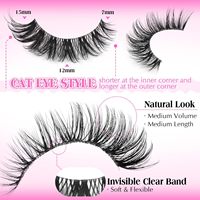 Faux cils synthétiques monobloc, styles variés, épais, recourbés, effet œil de chat tridimensionnel, lot en vrac, cils en grappe personnalisés