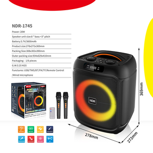 Altavoz Portátil NDR-1745 con Woofer de 8 Pulgadas, Batería Recargable, 2 Micrófonos Inalámbricos <span class=keywords><strong>para</strong></span> Actividades al Aire Libre, Venta Directa de Fábrica - Product Image 2
