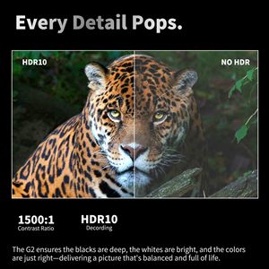 Vidéoprojecteur portable Wupro au design tendance, 1080p, compatible 4K, 200 lumens ISO, mini projecteur intelligent Google TV LCD portable - Product Image 4