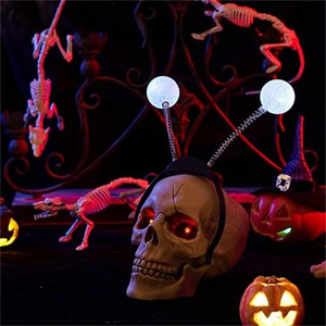 Venta superior Light up Alien Headband LED Martian Hair Band Antena Accesorios para el cabello para suministros de fiesta de Halloween - Product Image 3