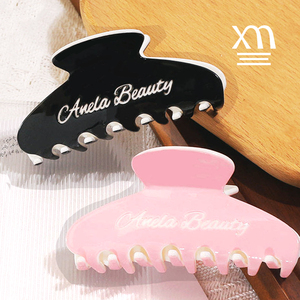 Pinzas para el pelo personalizadas XinMei con logotipo, etiqueta privada personalizada, letras grabadas, nombre de acetato, marca, pinza para el pelo con palabras - Product Image 1