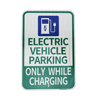 Panneau de signalisation routière réfléchissant personnalisé en aluminium pour stationnement réservé pour véhicules électriques, fabriqué par un fabricant OEM