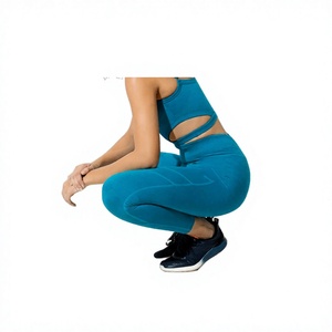 Leggings de yoga Aola pour femme, écologiques, sans couture, taille élastique, longueur intégrale, fitness, noir, vert, maille, spandex, logo personnalisé, gris - Product Image 4
