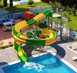 Toboggan aquatique géant en fibre de verre et acier pour jardin, 40 pieds (10 m), usage résidentiel - Product Image 5