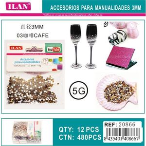 Strass Ilan 3mm Colore Caffè per Lavori Artigianali Confezione da 5g - Product Image 1