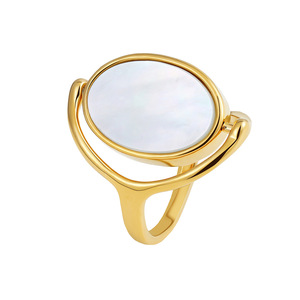 BJG0173R 18k PVD oro placcato in acciaio inossidabile alla moda <span class=keywords><strong>anelli</strong></span> da donna con guscio reversibile per <span class=keywords><strong>matrimonio</strong></span> o fidanzamento - Product Image 4