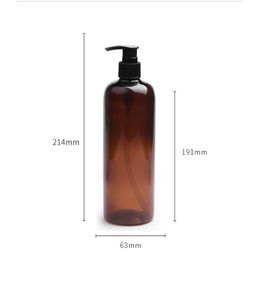 Logo personnalisé 300ml 500ml PET plastique ambré clair Soins de la peau emballage shampooing Lotion bouteille avec pompe - Product Image 6