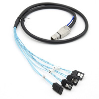 Câble de transfert Mini SAS SFF-8644 vers SATA 7 broches pour contrôleur RAID de carte mère de serveur, conducteur en cuivre