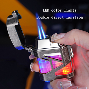 Forme de Mech créatif nouveau design Mecha métal gonflable bleu flamme briquet torche lumineux dégradé briquet cadeau briquet - Product Image 6