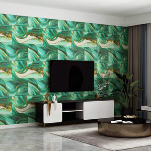 Décoration d'intérieur, carreaux de marbre en vinyle brillant, autocollants muraux, <span class=keywords><strong>papier</strong></span> peint à coller et à décoller, papiers peints muraux - Product Image 1