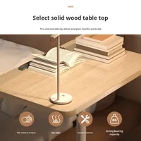 Table d'hôpital en bois massif, mobile, réglable en hauteur, pliable, avec plateau rotatif à 360 degrés, inclinable et relevable, garantie à vie