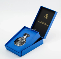 Ensemble de boîte d'échantillons de parfum à couvercle rabattable de luxe personnalisé Boîte en papier bleue Boîte de parfum d'emballage avec bouteille
