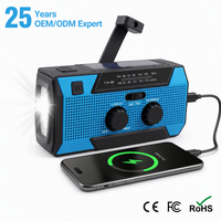 AM FM Solar Hand Crank 5000mAh Phone Charger LED Flashlight SOS Alarm Portable Hiking Disaster Survival Radio