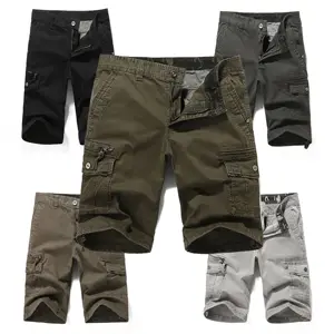 2023 BAWANGCHENG new fashion cotton men multi-pockets cargo trousers loose work wear pants outdoor Bermuda Cargo men's shorts