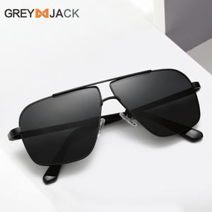 Greyjack Lunettes de soleil polarisées pour hommes, monture complète, verres TAC UV400, charnières à ressort, doré, gris, noir - Product Image 3