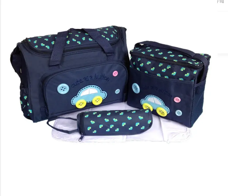 4 개/세트 중국 공장 휴대용 귀여운 만화 아기 기저귀 가방 세트 미라 기저귀 기저귀 가방