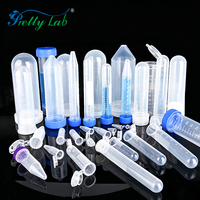 Tubes en plastique gradués à bouchon vissé (fond rond/plat/conique), tubes PCR à bouchon à clipser, tubes de centrifugation de 50 ml