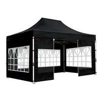 Tente de marché pliable pour exposition extérieure, imperméable, résistante aux UV, avec structure en alliage d'aluminium, double couche Oxford PVC, type extensible