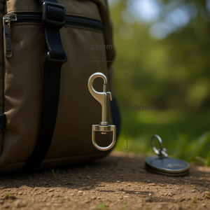 Moschettone in metallo ILAN 70mm x 23mm con chiusura a scatto per borse e portachiavi - Product Image 2