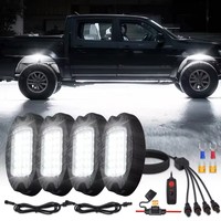 Kit de lampes métalliques 4 modules, éclairage LED blanc pur pour camion, étanche IP68, 96 LED 6000K, faisceau de câblage avec interrupteur, 24W 12V DC, répartiteur