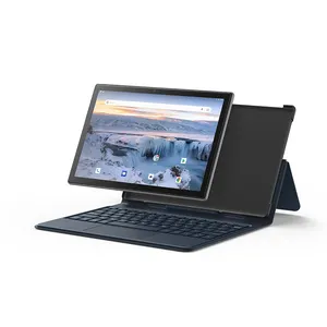Yeni ürün 10.1 inç 2 In 1 Tablet Pc 4G Lte Android 10 Tablet Touchpad ile deri kılıf klavye