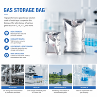 Sac de stockage de gaz en aluminium Degao, valve simple/double, 1L 2L, étanche, film composite multicouche, capuchon argenté, échantillonnage de gaz