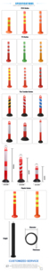 Pu an toàn giao thông cột PVC & cao su phản quang cực bollards ráp delineator rào cản phản chiếu bài cho đường chú thích - Product Image 3