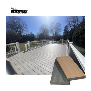 Planche de <span class=keywords><strong>terrasse</strong></span> <span class=keywords><strong>en</strong></span> <span class=keywords><strong>bois</strong></span> de teck imperméable pour jardins extérieurs, <span class=keywords><strong>terrasse</strong></span> <span class=keywords><strong>avec</strong></span> traitement de surface <span class=keywords><strong>en</strong></span> grain de <span class=keywords><strong>bois</strong></span>, revêtement de sol <span class=keywords><strong>en</strong></span> WPC - Product Image 1