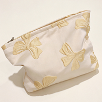 Trousse de Maquillage en Toile Rose à Motifs Floraux pour Femme, Grande Capacité, Sac de Voyage, Pochette de Rangement, Fermeture Éclair pour Rouge à Lèvres