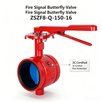Vanne papillon à extrémité rainurée DN150 6 pouces PN16 en fonte ductile manuelle pour la protection incendie des conduites d'hydrant