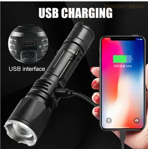 XHP50 askeri usb meşale yakınlaştırma güçlü ışık özel Taschenlampe süper parlak güçlü edc şarj edilebilir yüksek güç led el feneri