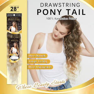 <span class=keywords><strong>Queue</strong></span> <span class=keywords><strong>de</strong></span> <span class=keywords><strong>Cheval</strong></span> Julianna en Gros, Ondulée et Bouclée, Lisse, Ombre Blonde, Synthétique avec Cordon <span class=keywords><strong>de</strong></span> Serrage - Product Image 2