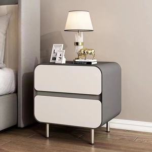 طاولة السرير الذكية أثاث غرفة النوم اللاسلكية Usb شحن تخزين الصدر الخشب الصلب طاولة السرير حزمة لينة طاولة السرير الجانبية - Product Image 5